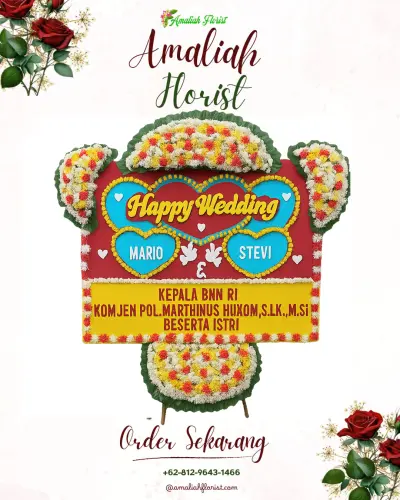 Karangan Papan Bunga Pernikahan di Lemukih